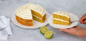 Courgette Cake Recipe with Lime icing made with mellow yellow rapeseed oil