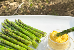 bbq and griddled asparagus