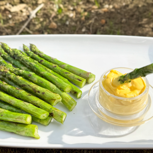 bbq and griddled asparagus