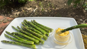 bbq and griddled asparagus