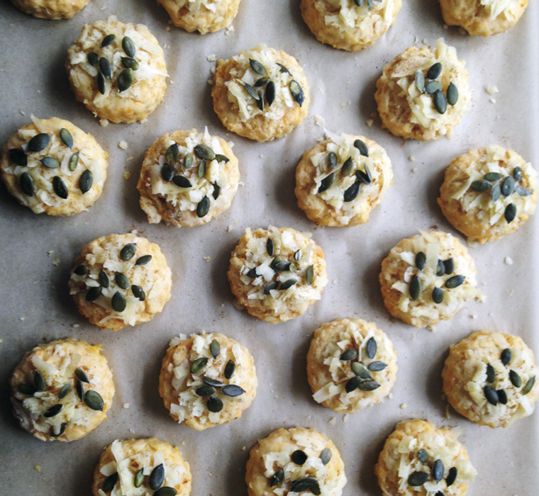 Cheese-crusted pumpkin scones - Farrington Oils