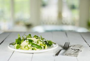 spring pea risotto mobile banner
