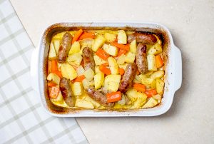 Sausage hot pot honey and mustard dressing