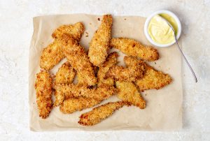 crispy baked chicken goujons