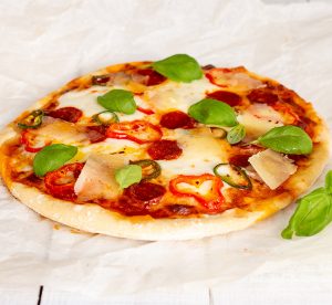 easy chorizo pizza recipe with rapeseed oil