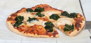 spinach and goat's cheese pizza