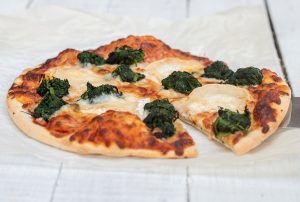 spinach and goat's cheese pizza