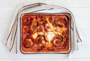 aubergine mozzarella bake mobile