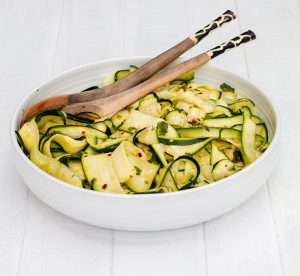 chilli courgette ribbon salad