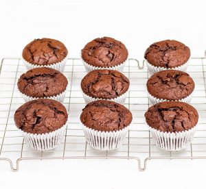 double chocolate chip muffins featured