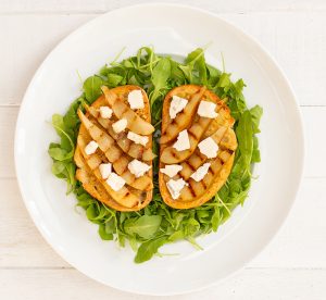 pear walnut and gorgonzola bruschetta