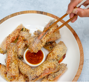 Easy Healthy Baked Vietnamese Veggie Rice Paper Rolls
