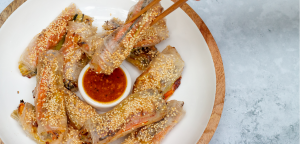 Easy Healthy Baked Vietnamese Veggie Rice Paper Rolls