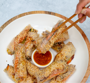 Healthy Crispy Rice Paper Rolls gluten Free with Cold pressed Rapeseed Oil
