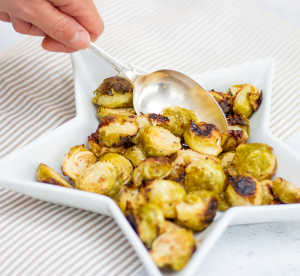 Roasted Brussel Sprouts with Honey Mustard Mellow Yellow Dressing