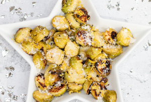 Lemon, Garlic and Parmesan Brussels