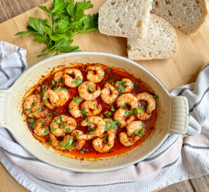 Gambas Pil Pil Garlic and chilli prawns