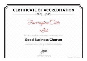 Mellow yellow good business charter accreditation certificate