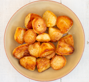 air fryer crispy roast potatoes with mellow yellow