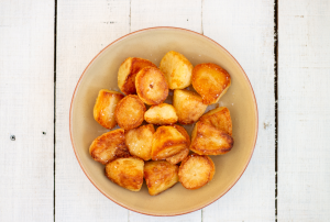 air fryer crispy roast potatoes with mellow yellow