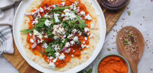 Flat Bread with Roasted Red Pepper Hummus