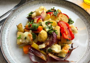 Halloumi Traybake with Chimichurri