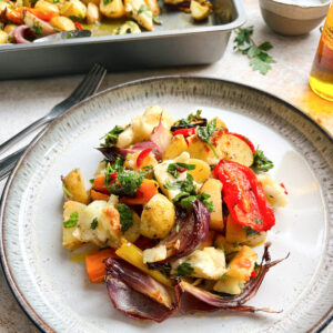 Halloumi Traybake with Chimichurri