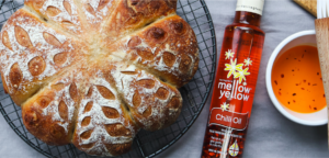 Pumpkin sourdough with chilli oil and cheddar