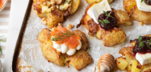 Mellow Yellow Smashed Potato Canapes