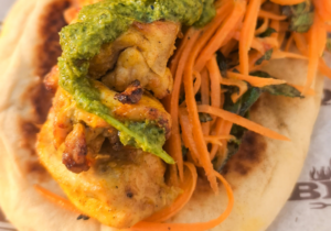Curried chicken kebabs