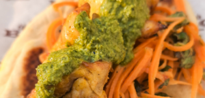 Curried chicken kebabs