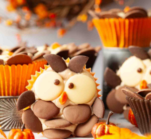 Chocolate Pumpkin Spiced Owl Cupcakes