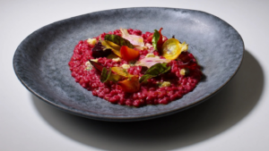 Adam Gray's beetroot spelt risotto