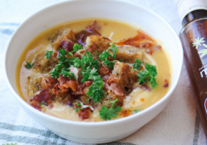 Celeriac, apple and winter veg soup