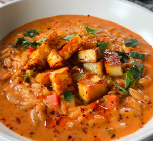 Spicy Tomato Orzo Soup