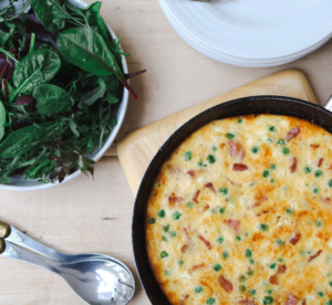 Cheese, bacon & Pea Frittata