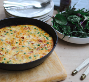 Cheese, bacon & Pea Frittata